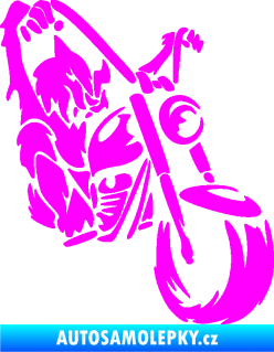 Samolepka Motorkář 015 pravá harley Fluorescentní růžová