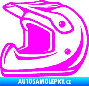 Samolepka Motorkářská helma 002 levá Fluorescentní růžová