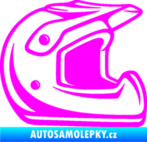 Samolepka Motorkářská helma 002 pravá Fluorescentní růžová