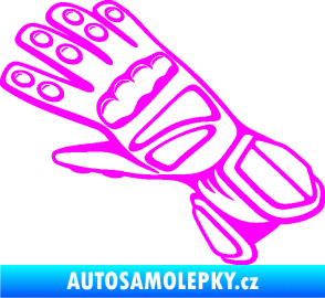 Samolepka Motorkářské rukavice 002 levá Fluorescentní růžová