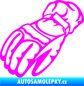 Samolepka Motorkářské rukavice 003 levá Fluorescentní růžová