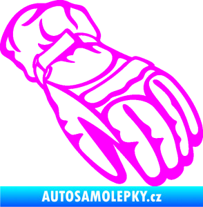 Samolepka Motorkářské rukavice 003 pravá Fluorescentní růžová