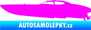 Samolepka Motorový člun 002 levá Fluorescentní růžová