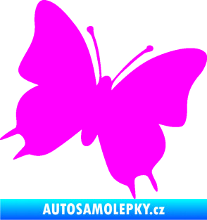 Samolepka Motýl 007 pravá Fluorescentní růžová