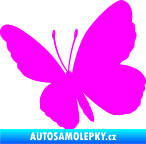 Samolepka Motýl 009 levá Fluorescentní růžová