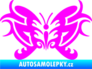 Samolepka Motýl 015 Fluorescentní růžová