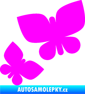 Samolepka Motýlci 001 levá Fluorescentní růžová