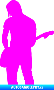 Samolepka Music 005 levá hráč na kytaru Fluorescentní růžová
