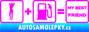Samolepka My best friend  Fluorescentní růžová