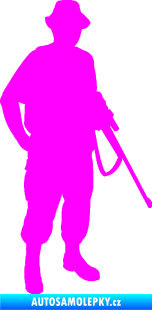 Samolepka Myslivec 004 pravá Fluorescentní růžová
