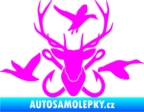 Samolepka Myslivost 005 pravá Fluorescentní růžová