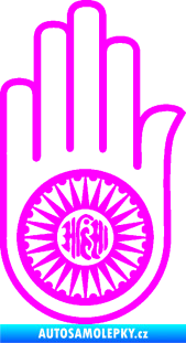 Samolepka Náboženský symbol Džinismus Ahimsa Fluorescentní růžová