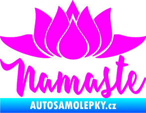 Samolepka Namaste 001 lotosový květ Fluorescentní růžová