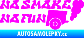 Samolepka No smoke no fun 002 nápis s výfukem Fluorescentní růžová