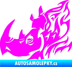 Samolepka Nosorožec 004 levá Fluorescentní růžová