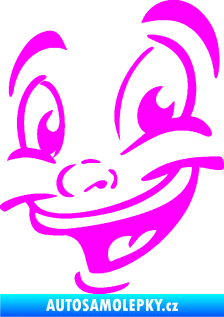 Samolepka Obličej 003 levá veselý Fluorescentní růžová