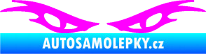 Samolepka Oči 003  Fluorescentní růžová