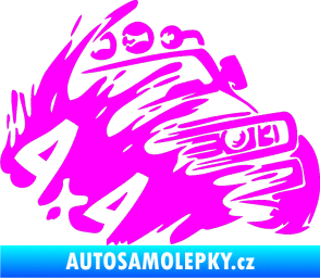 Samolepka Off Road 002 pravá 4x4 Fluorescentní růžová