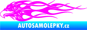 Samolepka Orel 016 levá v plamenech Fluorescentní růžová