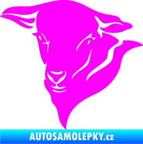 Samolepka Ovce 001 levá hlava Fluorescentní růžová