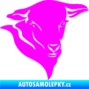 Samolepka Ovce 001 pravá hlava Fluorescentní růžová
