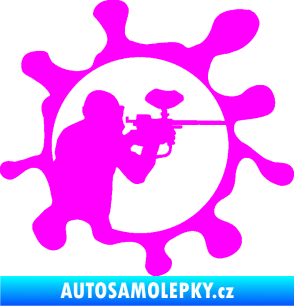 Samolepka Paintball 004 pravá Fluorescentní růžová