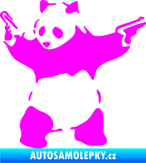 Samolepka Panda 007 levá gangster Fluorescentní růžová