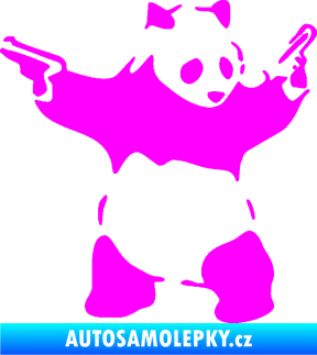 Samolepka Panda 007 pravá gangster Fluorescentní růžová