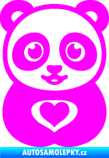 Samolepka Panda 008 roztomilá Fluorescentní růžová