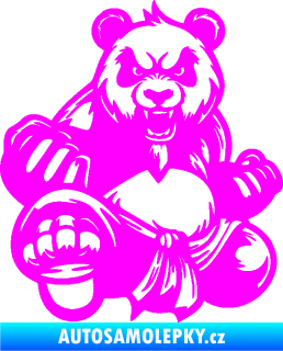 Samolepka Panda 012 levá Kung Fu bojovník Fluorescentní růžová