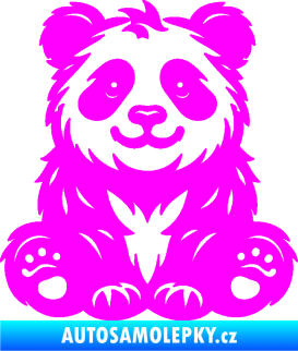 Samolepka Panda 013 levá spokojená Fluorescentní růžová