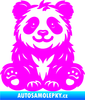 Samolepka Panda 013 pravá spokojená Fluorescentní růžová