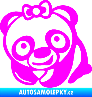 Samolepka Panda baby levá Fluorescentní růžová