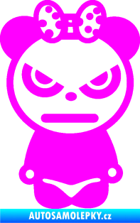 Samolepka Panda girl Fluorescentní růžová
