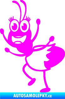 Samolepka Paní mravencová levá Fluorescentní růžová