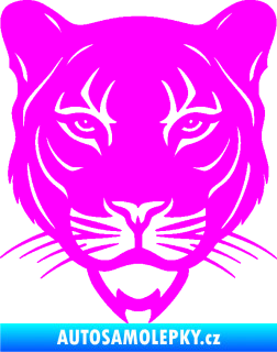 Samolepka Panter 002 hlava black panther Fluorescentní růžová