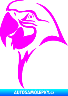 Samolepka Papoušek 006 levá hlava Fluorescentní růžová