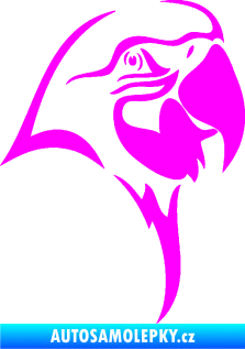 Samolepka Papoušek 006 pravá hlava Fluorescentní růžová