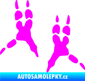 Samolepka Papoušek 008 stopy levá Fluorescentní růžová