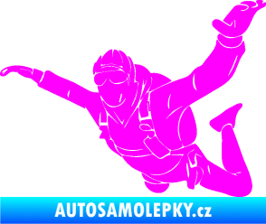 Samolepka Parašutista 004 levá Fluorescentní růžová