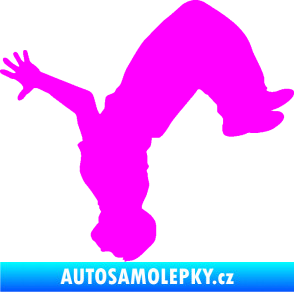 Samolepka Parkour 003 levá Fluorescentní růžová