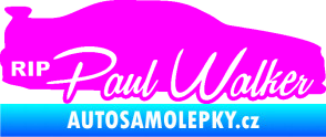 Samolepka Paul Walker 005 RIP Fluorescentní růžová