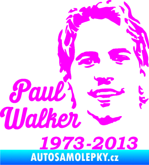 Samolepka Paul Walker 007 RIP Fluorescentní růžová