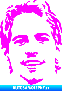 Samolepka Paul Walker 008 levá obličej Fluorescentní růžová