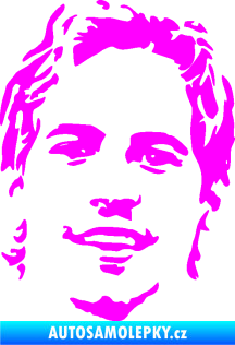 Samolepka Paul Walker 008 pravá obličej Fluorescentní růžová