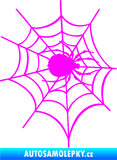 Samolepka Pavouk 016 pravá s pavučinou Fluorescentní růžová