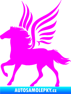 Samolepka Pegas 002 levá okřídlený kůň Fluorescentní růžová