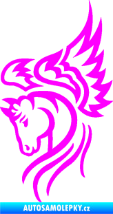Samolepka Pegas 003 levá okřídlený kůň hlava Fluorescentní růžová