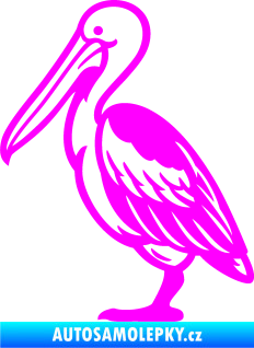 Samolepka Pelikán 002 levá Fluorescentní růžová