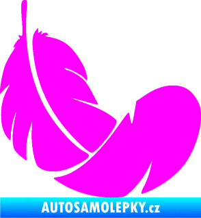 Samolepka Peříčko 008 pravá Fluorescentní růžová